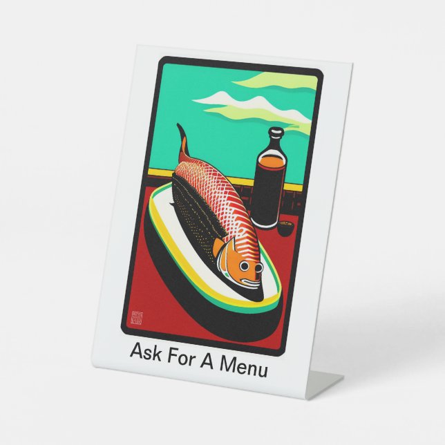 Personalized Café Menu - Plastic Pedestal Sign (Front)