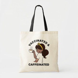 Personalized Caffeinated & Vaccinated Tote Bag