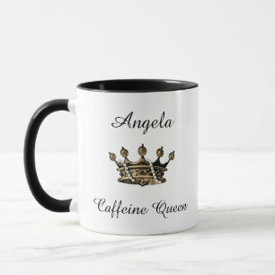 Personalized Caffeine Queen with Crown Mug