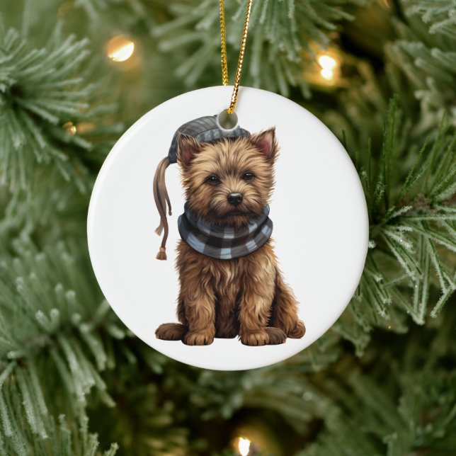 Personalized Cairn Terrier Dog Ceramic Ornament (Tree)