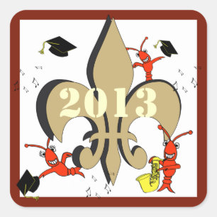 Personalized Cajun Crawfish Graduating Class Square Sticker
