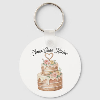 personalized Cake Keychain Custom Name Baker Gift