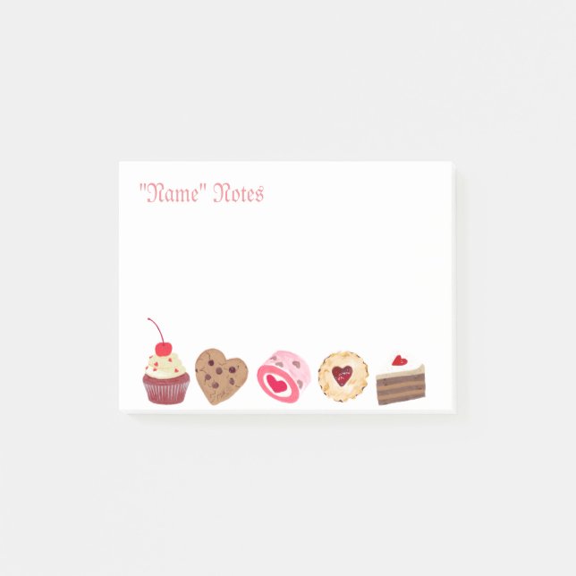 Personalized Cake Sweets Post-It Notes (Front)