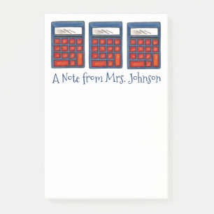 Personalized Calculator Math Teacher School Class Post-it Notes