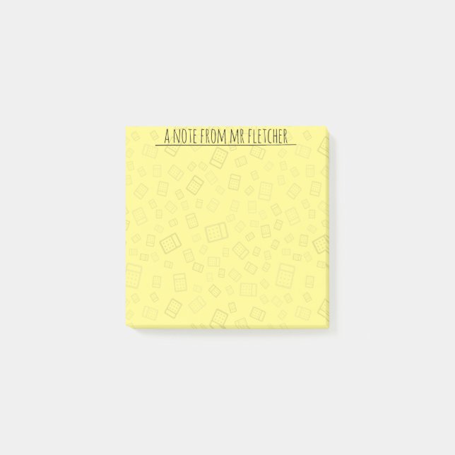 Personalized Calculator Pattern Notes (Front)