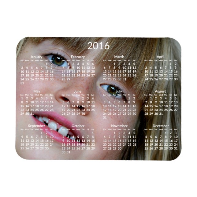 Personalized Calendars 2016 Flexible Magnet (Horizontal)