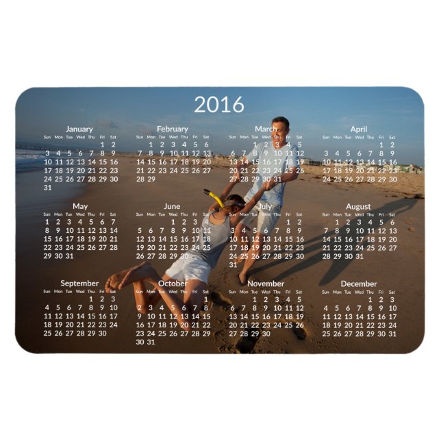 Personalized Calendars 2016 Large Flexible Magnets (Horizontal)