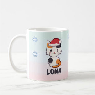 Personalized Calico Cat Christmas Mug