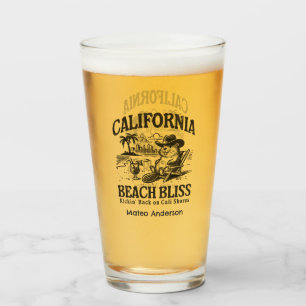 Personalized California Beach Bliss on Cali Shores Glass