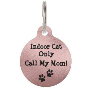 Personalized "Call My Mom" Cat ID Tag - Indoor