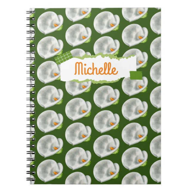 Personalized Calla Lilly Pattern Notebook (Front)