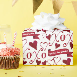 Personalized Calligraphy Boho Valentine's Day XOXO Wrapping Paper