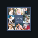 Personalized Calligraphy Family 8 Photo Collage Canvas Print<br><div class="desc">Modern and elegant design printed Personalized Calligraphy Family 8 Photo Collage Canvas Print  that can be customized with your text. Check out the Graphic Art Design store for other products that match this design!</div>