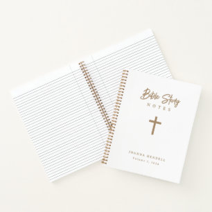 Personalized Calligraphy Gold Cross Bible Study  Notebook