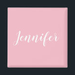 Personalized Calligraphy Jennifer Name Design Magnet<br><div class="desc">Create your own personalized design. You can change the colour of the white handwritten style calligraphy font to another trendy cursive option. Change the font size to fit your custom name design. This personal text message can take up as much of the print area as you'd like. Customize the solid...</div>