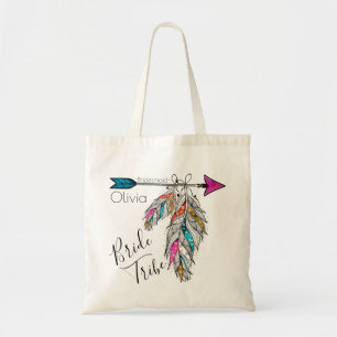 Personalized Calligraphy Native Bride Tribe Arrow Tote Bag