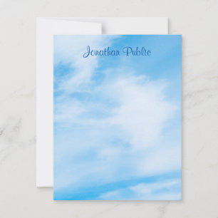 Personalized Calligraphy Script Name Blue Sky Card