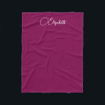 Personalized Calligraphy Script Name Wine Colour Fleece Blanket<br><div class="desc">Create Your Own Template Upload Image Photo Add Calligraphy Script Name or Text Wine Colour & White Small Fleece Blanket. Home Décor / Throw,  High Quality Fleece & Sherpa Blankets Online Shop. Sizes: Small,  Medium,  Large.</div>