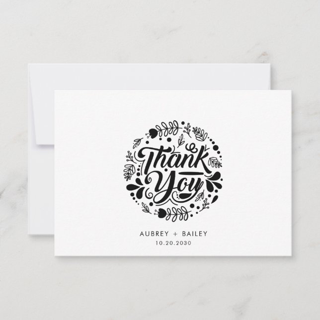 Personalized Calligraphy Wedding Thank You (Front)