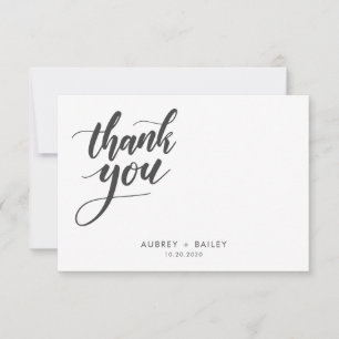 Personalized Calligraphy Wedding Thank You Card