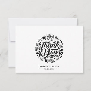 Personalized Calligraphy Wedding Thank You Card