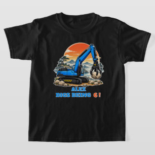 Personalized Calm Blue Excavator T-Shirt