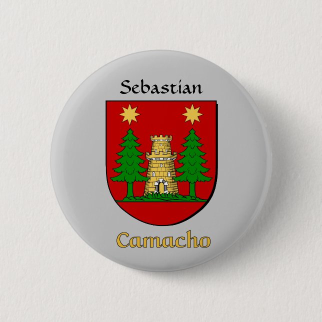 Personalized Camacho Historical Shield 2 Inch Round Button (Front)
