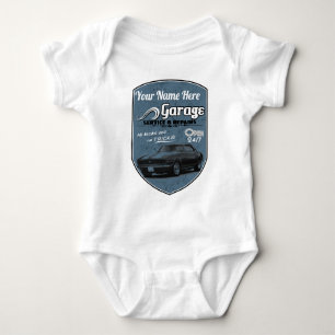 Personalized Camaro Garage Baby Bodysuit