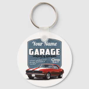 Personalized Camaro Garage Keychain