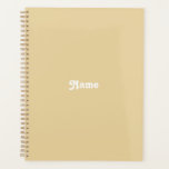 Personalized camel beige custom name monogram year planner<br><div class="desc">Personalized camel beige custom name,  text,  initials,  monogram or year cute elegant Planner.
Custom white text on camel beige plain solid colour background.</div>