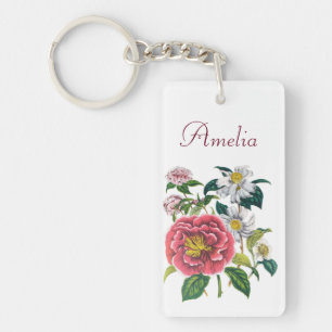Personalized Camellias Keychain