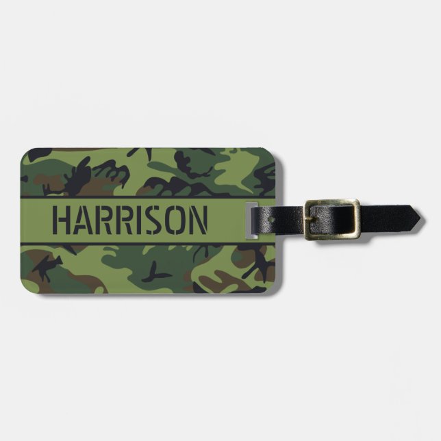 Personalized Camo Luggage Tag (Front Horizontal)