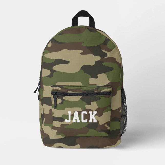 Personalized Camouflage Adventure Gear Backpack (Front)