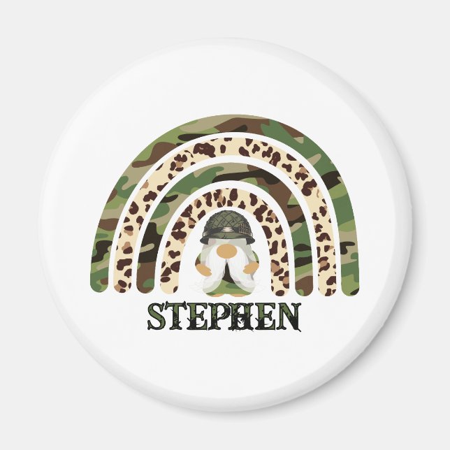 Personalized Camouflage Rainbow Design Magnet (Front)