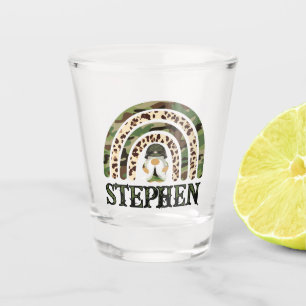 Personalized Camouflage Rainbow Design Shot Glass