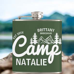 Personalized Camp Bach Bachelorette Party Custom Hip Flask