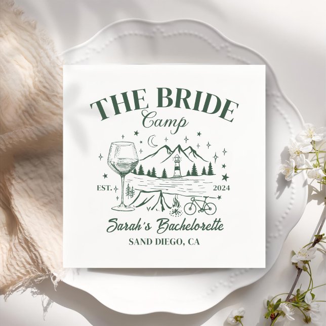 Personalized Camp Bachelorette Cocktail  Napkin (Creator Uploaded)