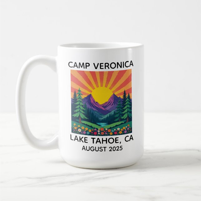 Personalized Camp Bachelorette  Mug, Custom Retro  Coffee Mug (Left)
