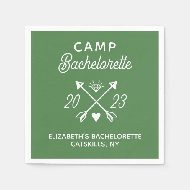 Personalized Camp Bachelorette Napkin (Front)