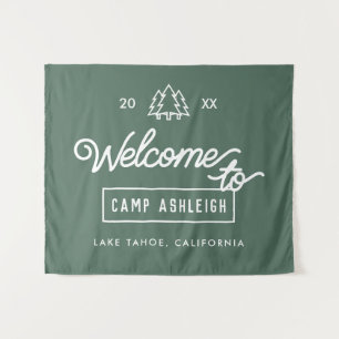 Personalized Camp Bachelorette Party Backdrop Tapestry