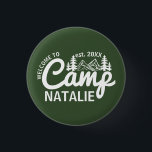 Personalized Camp Bachelorette Party Bridesmaids 1 Inch Round Button<br><div class="desc">Elevate your bachelorette bash with our Personalized Camp Bachelorette Party Bridesmaids Buttons, the perfect addition to any glamping adventure. Designed with nature-inspired elements like mountains and mimosas, these buttons capture the rustic yet elegant spirit of a "wild in the woods" celebration. Whether you're lounging by the campfire, exploring the great...</div>