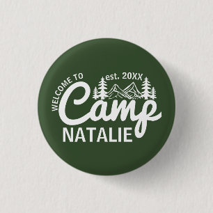 Personalized Camp Bachelorette Party Bridesmaids 1 Inch Round Button