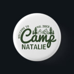 Personalized Camp Bachelorette Party Bridesmaids 1 Inch Round Button<br><div class="desc">Elevate your glamping bachelorette party with our Personalized Camp Bachelorette Party Bridesmaids Button, the perfect accessory for a wild adventure in the woods! Designed specifically for those who cherish the blend of nature and celebration, these buttons feature chic, rustic designs that capture the essence of a camp bachelorette experience. Adorned...</div>