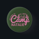 Personalized Camp Bachelorette Party Bridesmaids 1 Inch Round Button<br><div class="desc">Transform your bachelorette celebration into a glamping adventure with our Personalized Camp Bachelorette Party Bridesmaids Button. These charming buttons are the ultimate accessory for a "wild in the woods" experience, capturing the essence of outdoor fun with elegant designs featuring mountains and mimosas. Whether you're around the campfire, hiking scenic trails,...</div>