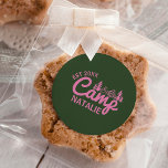 Personalized Camp Bachelorette Party Bridesmaids Classic Round Sticker<br><div class="desc">Add a touch of outdoor charm to your celebration with our "Personalized Camp Bachelorette Party Bridesmaids Classic Round Sticker." These custom stickers are perfect for the camping bachelorette experience, featuring a design that embodies the spirit of adventure in the great outdoors. Whether you're gearing up for the Last Trail Before...</div>