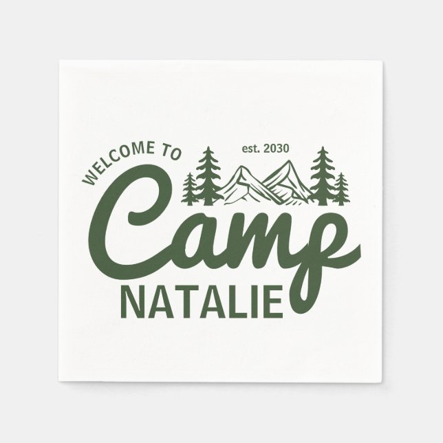 Personalized Camp Bachelorette Party Bridesmaids Napkin (Front)