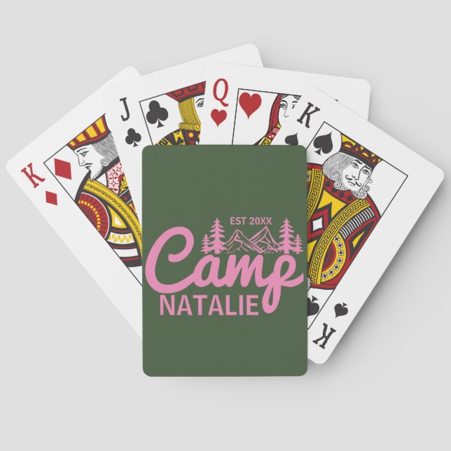 Personalized Camp Bachelorette Party Bridesmaids Playing Cards (Back)