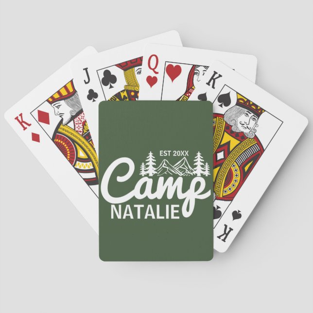 Personalized Camp Bachelorette Party Bridesmaids Playing Cards (Back)