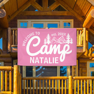 Personalized Camp Bachelorette Party Cool Welcome Banner