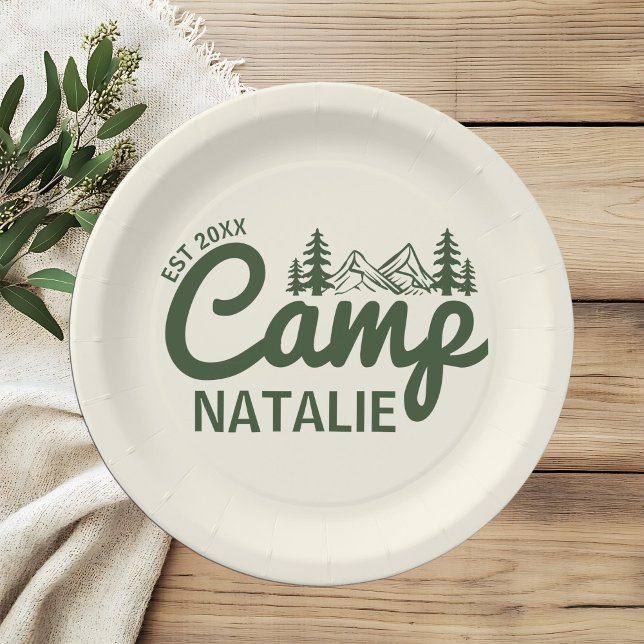 Personalized Camp Bachelorette Party Paper Plate (Creator Uploaded)
